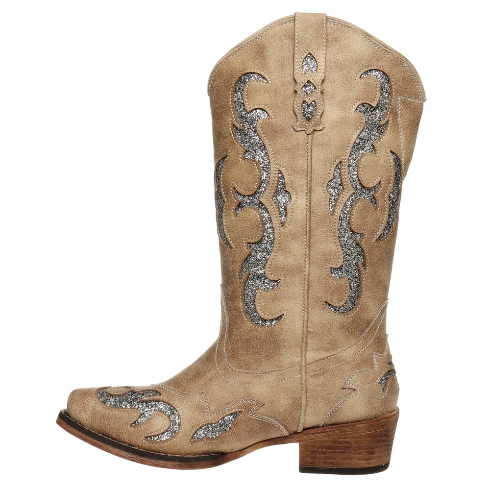 A NIGHT TO REMEMBER GLITTER UNDERLAY COWGIRL BOOT - Picture 3 of 3